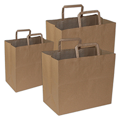 KRAFT PAPER BAG WITH FLAT HANDLES