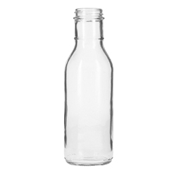 FLINT GLASS SAUCE RING NECK ROUND BOTTLE 12 OZ
