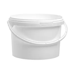 WHITE ROUND PAIL WITH SECURED LID 2.6 LITERS