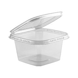 SQUARE TAMPER EVIDENT CLEAR HINGED CONTAINER 5