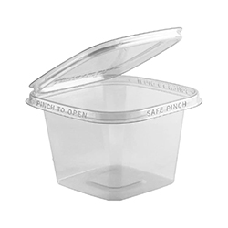 SQUARE TAMPER EVIDENT CLEAR HINGED CONTAINER 5