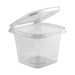 SQUARE TAMPER EVIDENT CLEAR HINGED CONTAINER 5