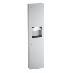 DISTRIBUTEUR PAPIER ET POUBELLE MURALE ACIER INOX