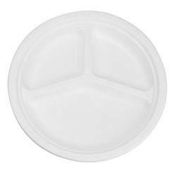 3 COMPARTMENTS BAGASSE PLATE 10