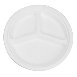 ASSIETTE EN BAGASSE 3 COMPARTIMENTS 10