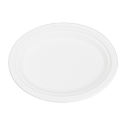 ASSIETTE OVALE EN BAGASSE 6.5