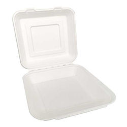 CONTENANT REFERMABLE EN BAGASSE 10''X10