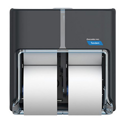 FOUR ROLL HIGH CAPACITY BATHROOM TISSUE DISPENSER GRAY