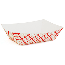 PLATEAU EN CARTON À CARREAUX ROUGE 1 LB 16 OZ