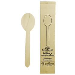 INDIVIDUALLY WRAPPED BIRCH WOOD SOUP SPOON