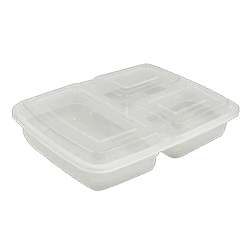 CLEAR 3COMP COMBO RECTANGULAR CONTAINER WITH LID 39OZ