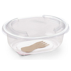 COMBO CONTAINER DOME LID WITH BAMBOO FORK 12 OZ