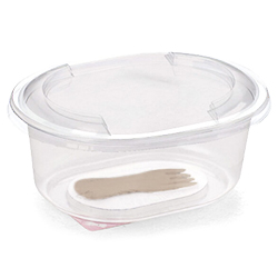 COMBO CONTAINER DOME LID WITH BAMBOO FORK 15.7 OZ