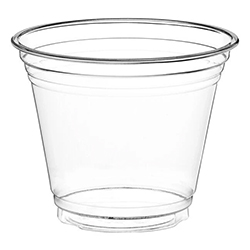CLEAR SQUAT PLASTIC CUP 9 OZ 95 MM