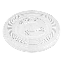CLEAR COMPOSTABLE PLASTIC FLAT LID FOR CUP 12-20 OZ