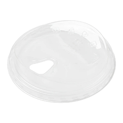 CLEAR FLAT LID WITH HOLE FOR CUP 107MM