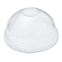 COUVERCLE DÔME CLAIR TROUÉ POUR CUILLÈRE VERRE 92 MM