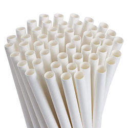 PAILLE EN PAPIER BLANC 8 MM 7.75