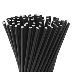 BLACK PAPER STRAW 8 MM 7.75
