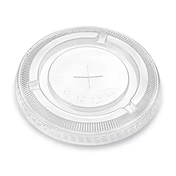 CLEAR FLAT LID WITH HOLE FOR CUP 90MM