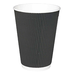 VERRE BREUVAGE CHAUD PAROI GAUFRÉE NOIR 10 OZ 90 MM
