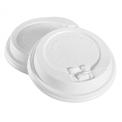 WHITE DOME LID FOR CUP 62MM