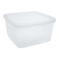 SQUARE TAMPERPROOF CLEAR CONTAINER 32 OZ 145 MM