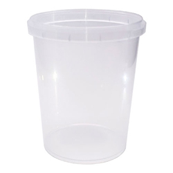 ROUND TAMPERPROOF CLEAR CONTAINER 32 OZ 110 MM