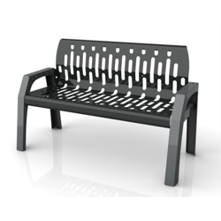 BANC EXTÉRIEUR STREAM ACIER NOIR 4'