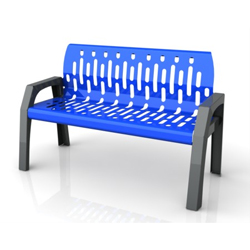 BANC EXTÉRIEUR STREAM ACIER BLEU 4'