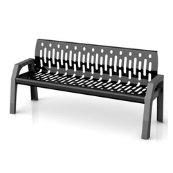 BANC EXTÉRIEUR STREAM ACIER NOIR 6'