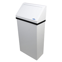 WHITE STEEL WALL RECEPTACLE 50L