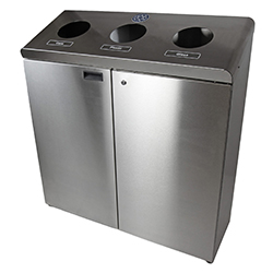 FLOOR STANDING STAINLESS STEEL RECYCLING STATION 201L