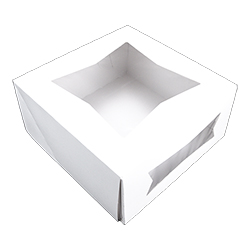 BOÎTE À GÂTEAU AVEC FENÊTRE EN POLYPRO 8''X8''X3.5''