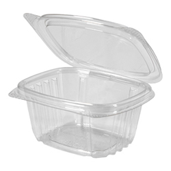 FLAT HINGED LID CLEAR CONTAINER 6 OZ