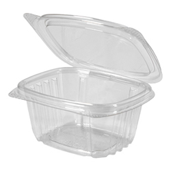FLAT HINGED LID CLEAR CONTAINER 6OZ
