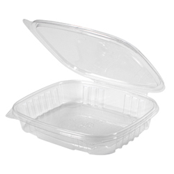 SHALLOW DOME HINGED LID CLEAR CONTAINER 16OZ