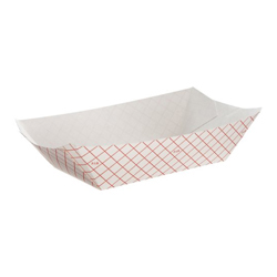 CHECKED PAPER COATED FOOD TRAY 1LB 16OZ