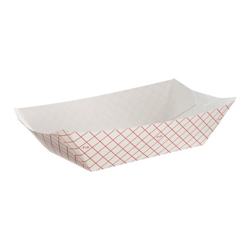 CHECKED PAPER COATED FOOD TRAY 2.5LB 40OZ