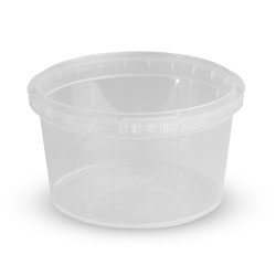 ROUND TAMPER RESISTANT CLEAR CONTAINER 8OZ