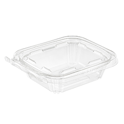 TEAR STRIP LOCK CLEAR HINGED CONTAINER 8OZ