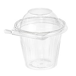 TEAR STRIP LOCK CLEAR HINGED CUP WITH DOME LID 12OZ