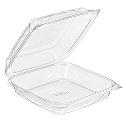 CLEAR PLASTIC HINGED CONTAINER 91.3OZ
