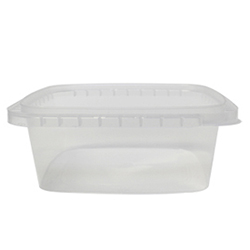 CLEAR SQUARE TAMPER EVIDENT CONTAINER 8 OZ 95 MM