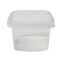 CLEAR SQUARE TAMPER EVIDENT CONTAINER 16 OZ 95 MM