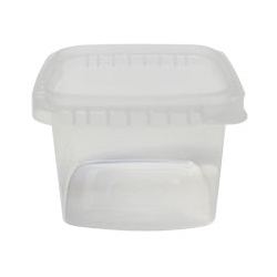 CLEAR SQUARE TAMPER EVIDENT CONTAINER 16OZ 95MM