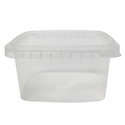 CLEAR SQUARE TAMPER EVIDENT CONTAINER 32 OZ 145 MM