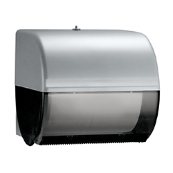 HANDTOWEL DISPENSER BLACK SMOKE AND SILVER