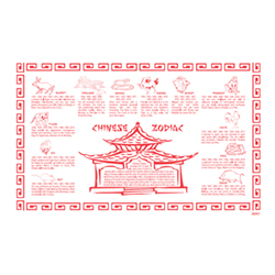 RED CHINESE ZODIAC PLACEMAT 9