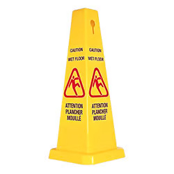 4 SIDES CAUTION WET FLOOR CONE SMALL 36